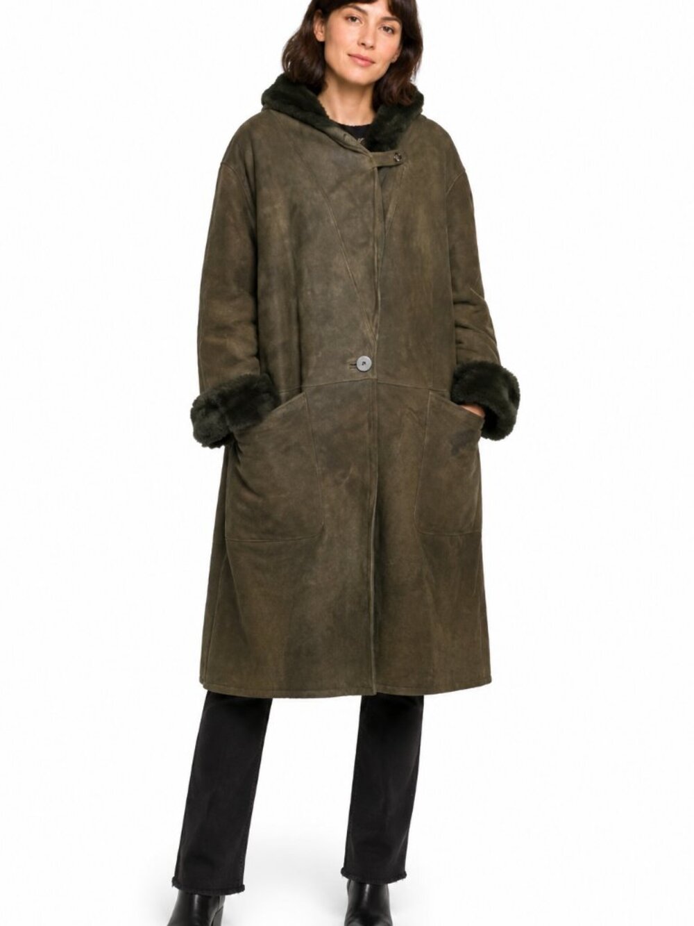 Holt Renfrew Classics Genuine Lambskin Shearling Coat - Made in Canada - S